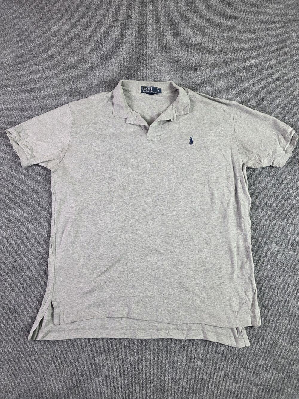 Polo Ralph Lauren Polo Shirt Mens Large Cotton Grey Gray Pony Lg